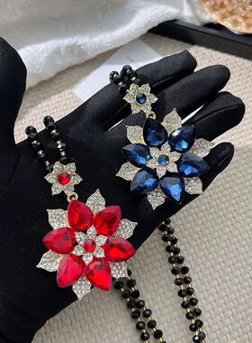 新款时尚爆款花朵毛衣链秋冬百搭