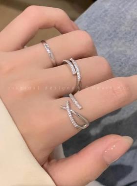 线条交叉戒指女个性小众设计