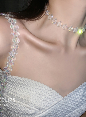 气质奢华满钻项链轻奢百搭锁骨链