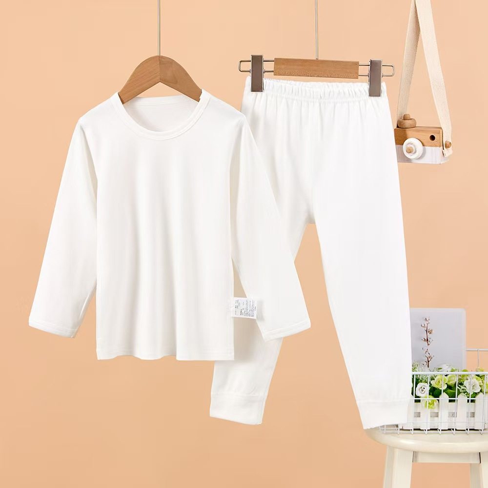 日系新款无骨缝男女儿童白色磨毛100棉秋衣秋裤宝宝秋冬家居套装,童装/婴儿装/亲子装,家居服套装,淘宝优惠券,粉丝福利购,淘宝优惠卷