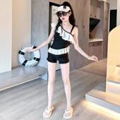 女童泳衣高颜值2026新款 儿童连体吊带泳装 女孩大童网红速干游泳衣