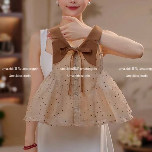 女童夏季轻奢小翻领礼服公主裙