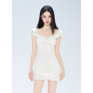 在逃公主高级感泡温泉度假连体保守纯欲风遮肚性感绝美女款 游泳衣