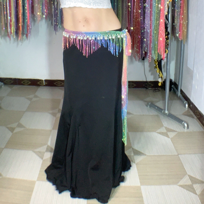 小妍家肚皮舞新款腰链流苏腰巾珍珠舞蹈配饰名师同款初学者珍爱款