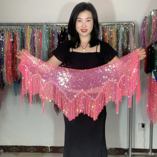 小妍家肚皮舞新款12号精品奥钻好运连连臀巾东方舞纯手工屁帘舞蹈