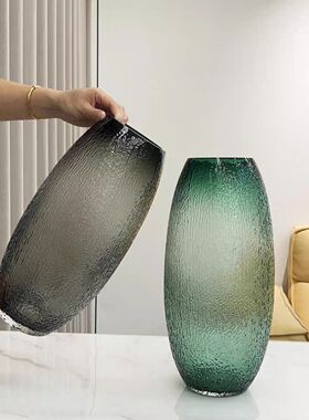 特大号落地菩提玻璃花瓶水培富贵竹马醉木家居客厅桌面插干花摆件