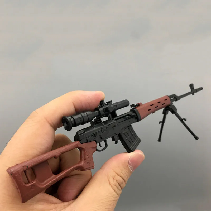 SVD枪1比6模型1/6兵人玩具4D拼装绝地求生战地游戏儿潮玩MG42摆件