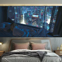Cyberpunk trendy brand hanging fabric, InS-style background fabric, room and bedroom decoration wall fabric, student dormitory tapestry thumbnail 2