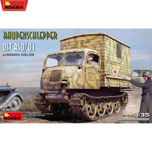 MiniArt 1/35  RSO/01型履带式牵引车 配木质运输方舱 53048