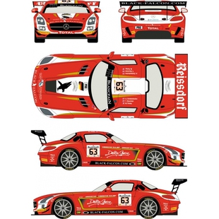 Racing Decal 43 水贴 1/24 SLS GT3 #63 Spa 24h 2014 RDE24012
