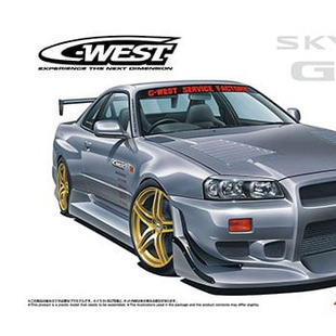 青岛社 06990 拼装 BNR34 Skyline West 车模