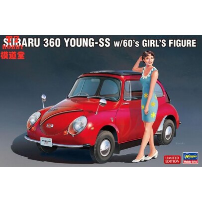 长谷川1/24拼装车模Subaru 360 Young SS 配女孩人偶 52491 SP491