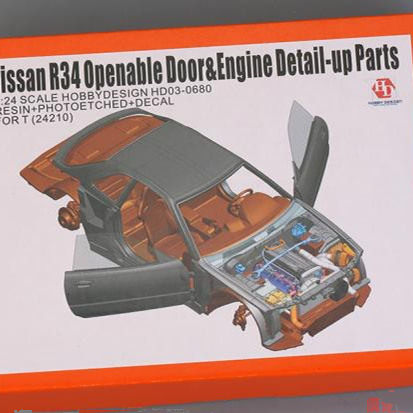 HobbyDesign 模型 1/24 Nissan R34 开门和引擎改造件 HD03-0680