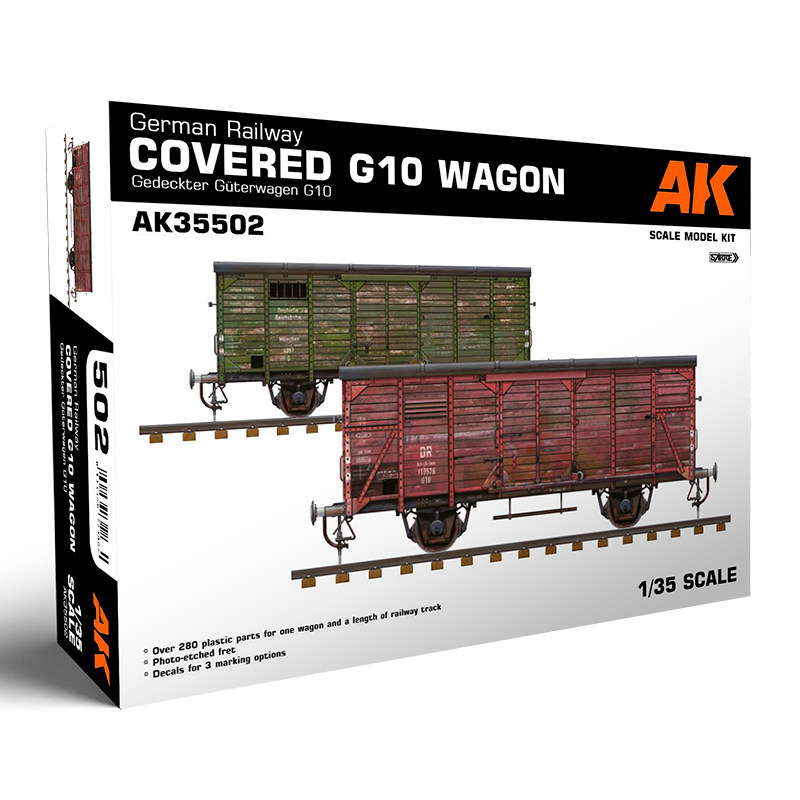 AK 1/35 德国铁路 G10 货车箱 G10 35502 拼装模型