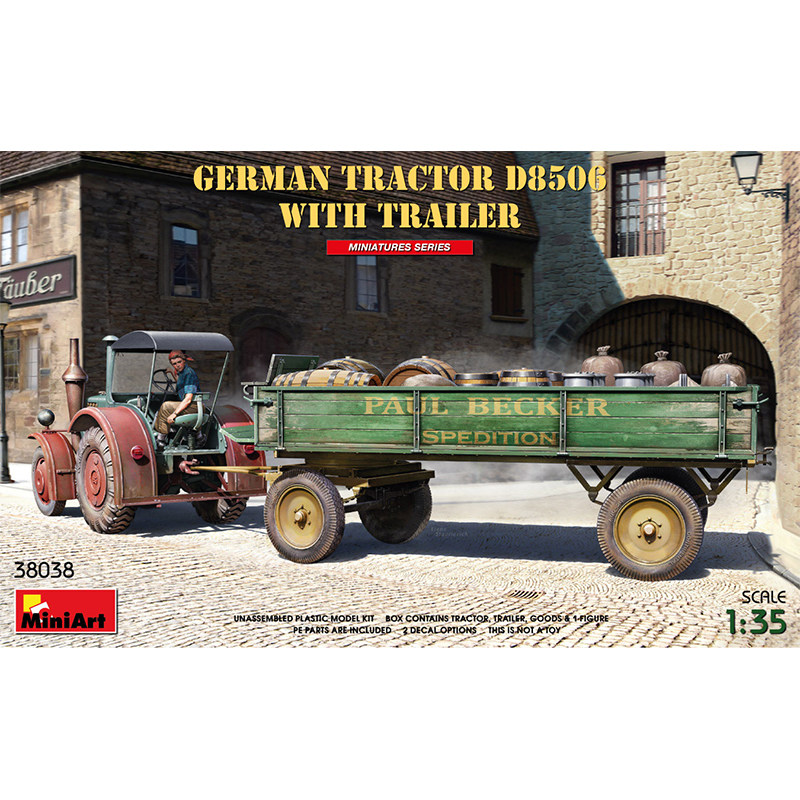 MiniArt 1/35 德国拖拉机D8506带拖车 拼装模型 38038