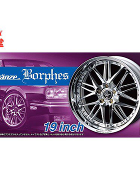 青岛社 1/24 Kranze Borphes 19寸 轮圈连轮胎模型 05528
