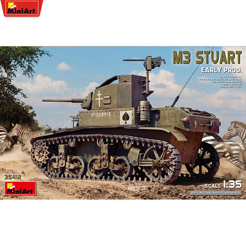 Miniart 1/35 M3 斯图尔特 轻型坦克 带蚀刻件 35412