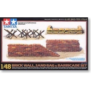 田宫拼装战车模型 1/48 墙 沙包 障碍物 32508