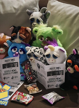 美国FEISTY PETS正品潮玩中号毛绒变脸玩偶公仔玩具礼物宠物娃娃