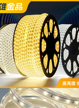 三雄金品220VLED高压软灯带家用客厅吊顶cob暗槽软灯条户外防水灯