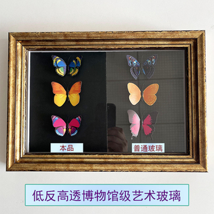 裱画框高清玻璃非亚克力定制低反射 高透光防紫外线不反光玻璃装