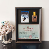 登山证明书奖牌收纳展示框马拉松相框展示架徽章装 裱框勋章创意
