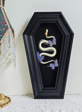 蛇骨蝙蝠蝴蝶钻石装裱框编织相框哥特风格立体中空画框加厚标本框