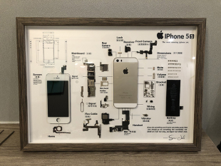 iPhone手機拆機裝 裱畫框標本零件模型拆解收藏展示中空立體相框架