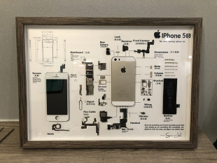 裱画框标本零件模型拆解收藏展示中空立体相框架 iPhone手机拆机装