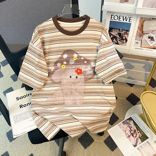 初中生可爱宽松中长款T恤女潮流ins时尚高中学生夏季纯棉短袖上衣