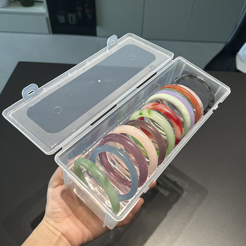 首饰收纳盒玉镯防尘整理盒手镯展示盒防氧化耳饰项链饰品分格盒