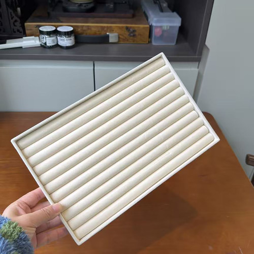 大号桌面戒指盘抽屉绒布首饰展示托盘耳环耳钉饰品收纳盘拍照道具
