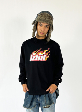 LazyBread®  2022A/W  支线品牌 極熱OVERHEAT 火焰logo印花长袖