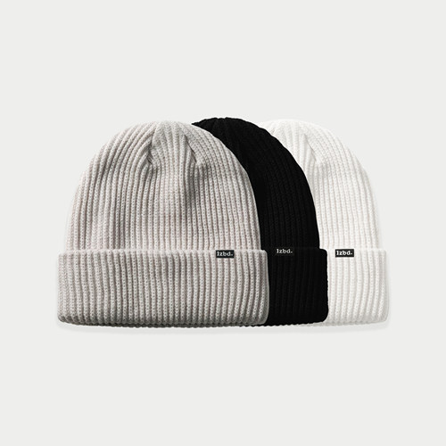 LazyBread基础纯色针织小标冷帽