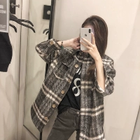 [spot] 2018 mùa thu nhỏ nước hoa gió tweed chic gió áo dài lưới len đỏ nữ thủy triều - Áo khoác ngắn áo khoác blazer nữ hàn quốc