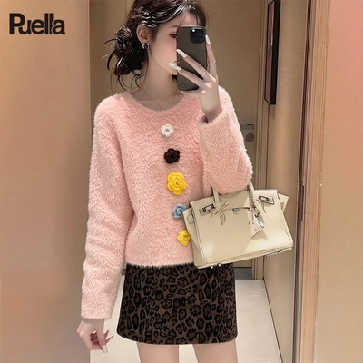 拉夏贝尔Puella韩版针织衫