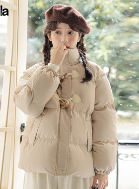 【品牌清仓捡漏3件5折】拉夏贝尔Puella甜美学院风棉服女秋季小个