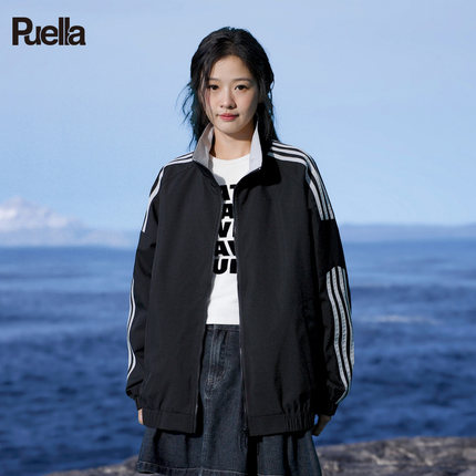 拉夏贝尔Puella2025年春装新款立领防水防风宽松时尚运动外套女装