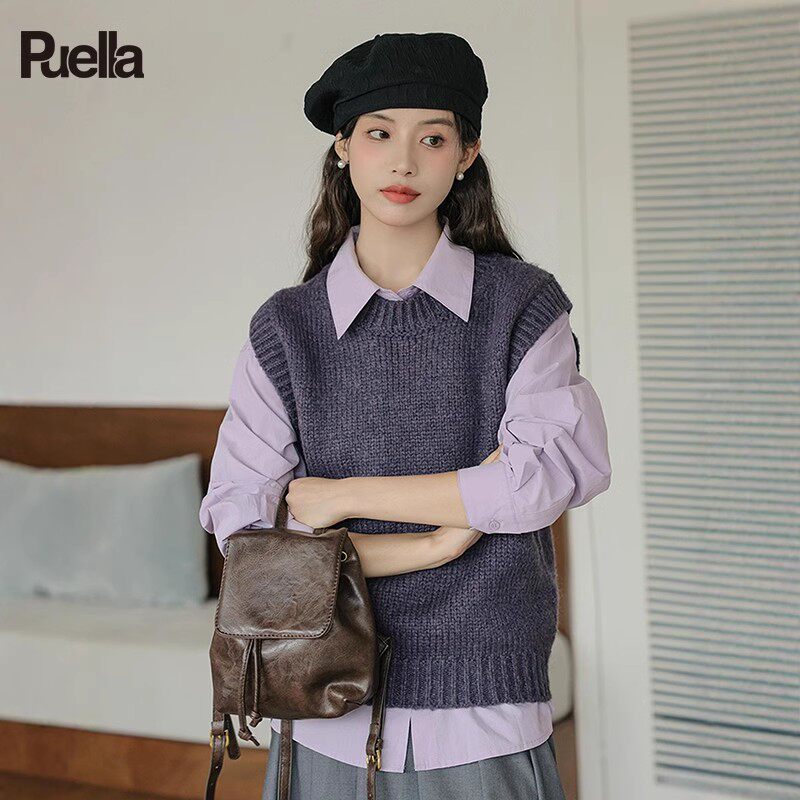 拉夏贝尔Puella韩版时尚休闲气质显瘦女神范套装两件套装洋气减龄