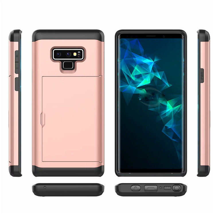 三星note9 手机套滑盖插卡盔甲galaxy note9防摔滑盖插卡保护外壳