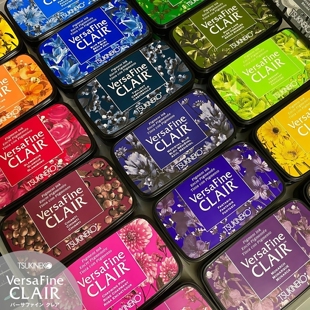 日本TSUKINEKO月猫VersaFine CLAIR高等细节印台36色速干油性印泥