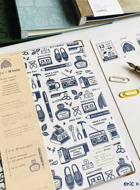 日本kleid eric联名限定手账笔记本2mm方格方形线圈本A5活页夹