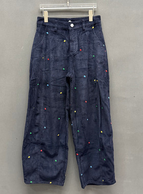 欧洲站2025冬季新款时尚高腰显瘦宽松灯芯绒棉休闲裤女欧货251126