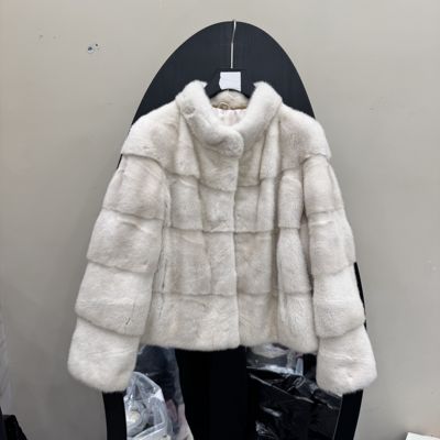 欧洲站2025冬新款立领水貂毛皮草