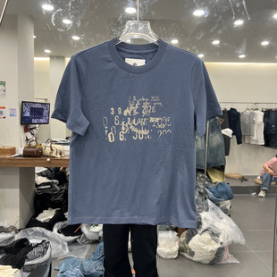 新款 T恤女款 时尚 宽松百搭短袖 欧货 圆领数字印花款 欧洲站2026春季