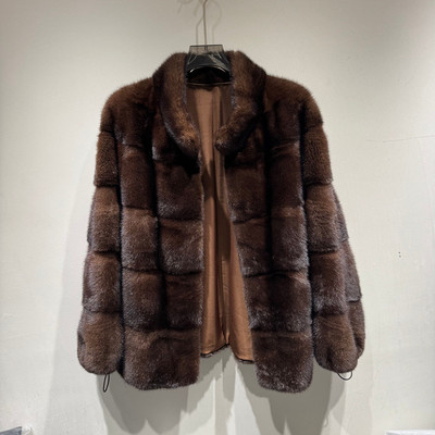 欧洲站2025冬季水貂皮草外套女款