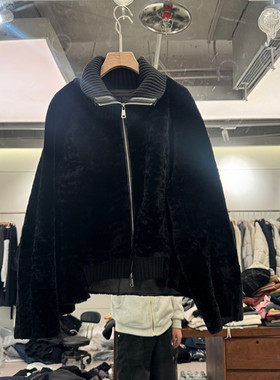 欧洲站2025冬季新款时尚立领拉链羊皮毛一体皮草外套女欧货25371