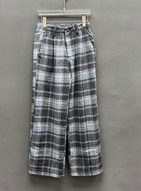 欧洲站2025秋季新款时尚高腰显瘦格子宽松阔腿裤女款欧货潮251031