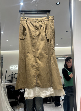 欧洲站2026春季新款时尚高腰层次感遮胯拼接半身裙女款欧货26199