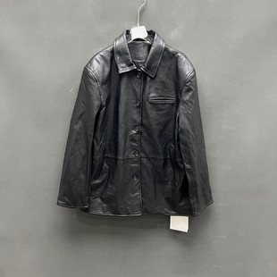 翻领单排扣植鞣皮皮衣外套女款 时尚 欧货6605 新款 欧洲站2026春季